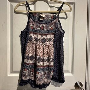 Knox Rose Navy & Cream Patterned Sleeveless Camisole